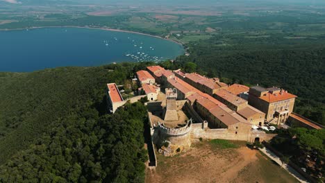 populonia castle with tower and fortified walls