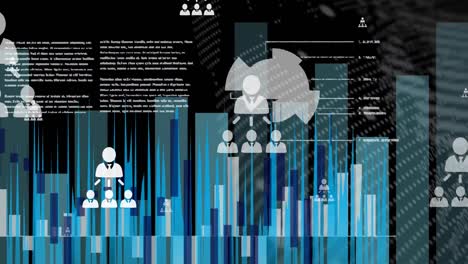 animation of data processing over black background