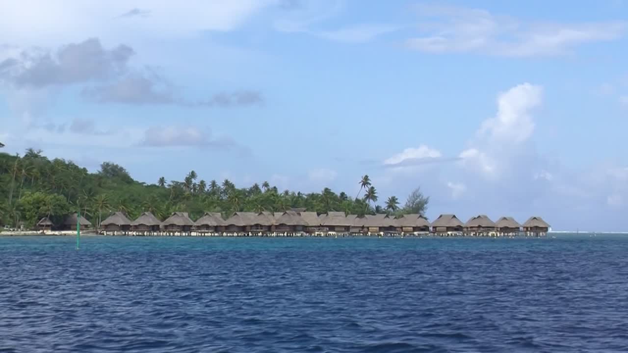 Overwater bungalows in Bora Bora, French Polynesia