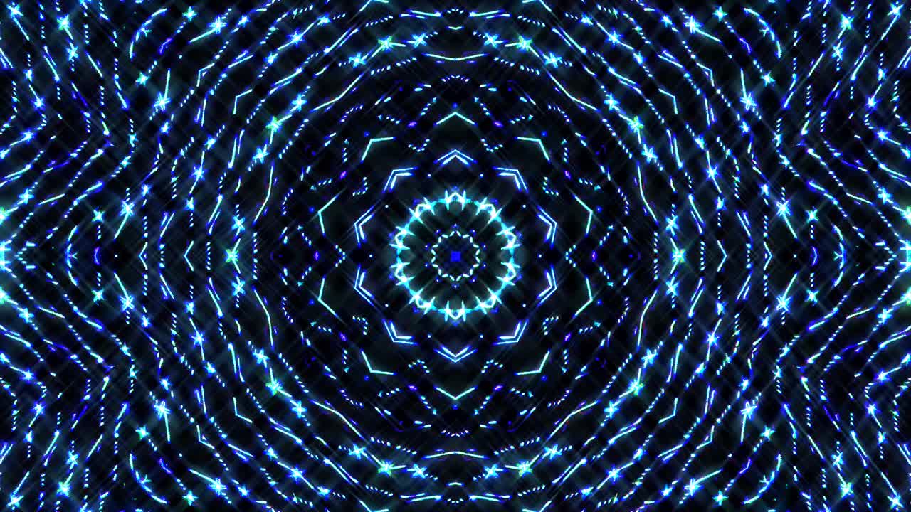 Bright abstract light governing blue color, kaleidoscope