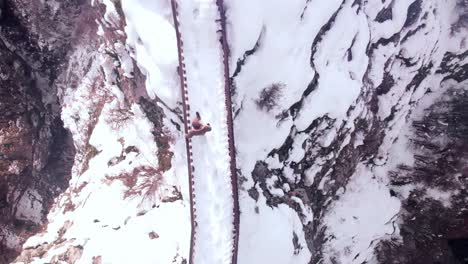 aerial follow from top with aerial drone through valley in turkey kastamonu