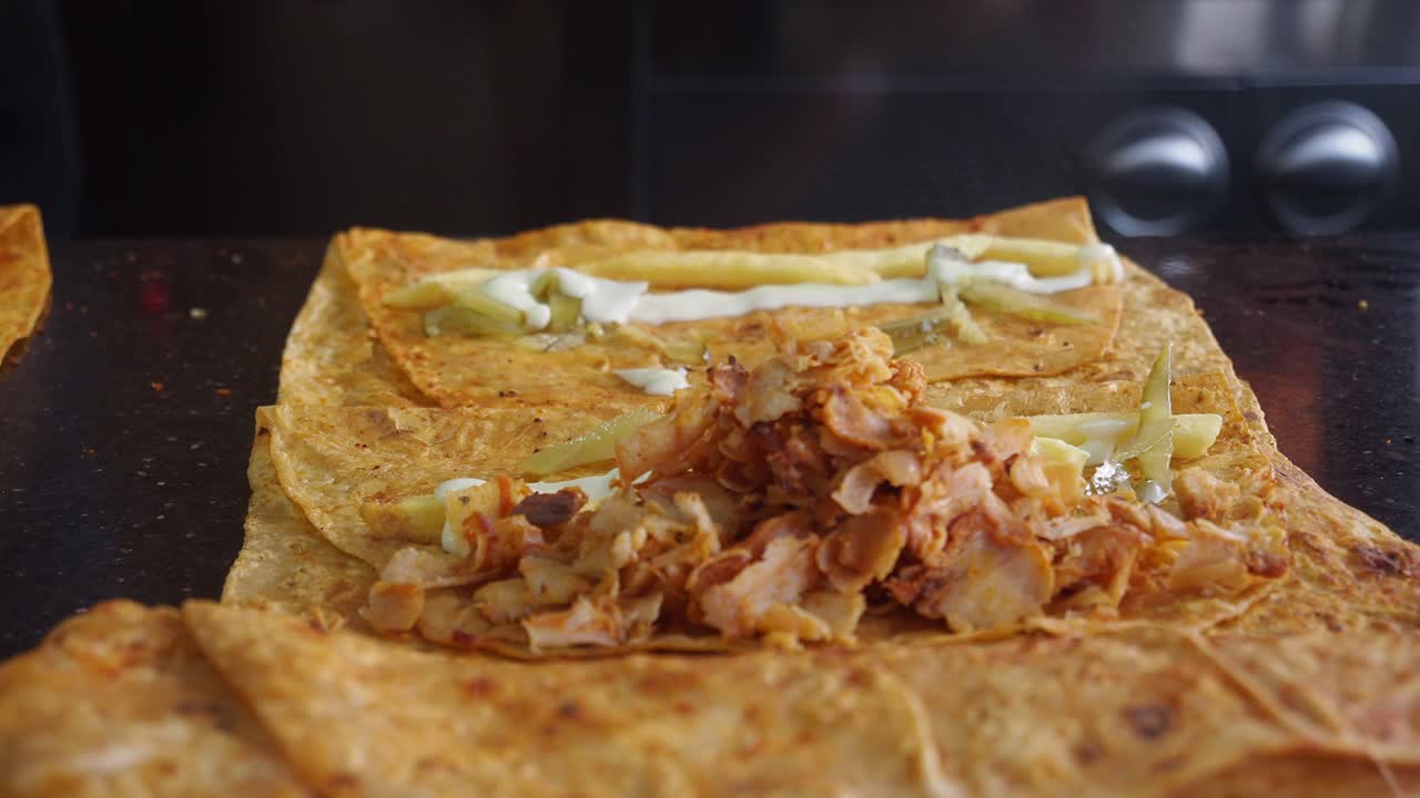 Flatbread wrap with fillings