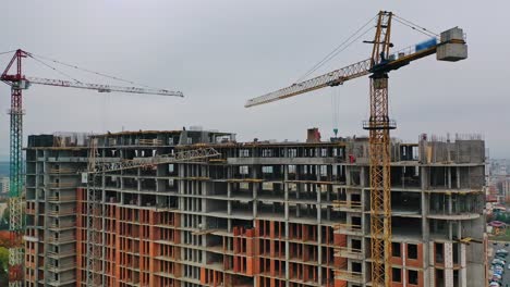 construction of a residential apartment complex. aerial view.