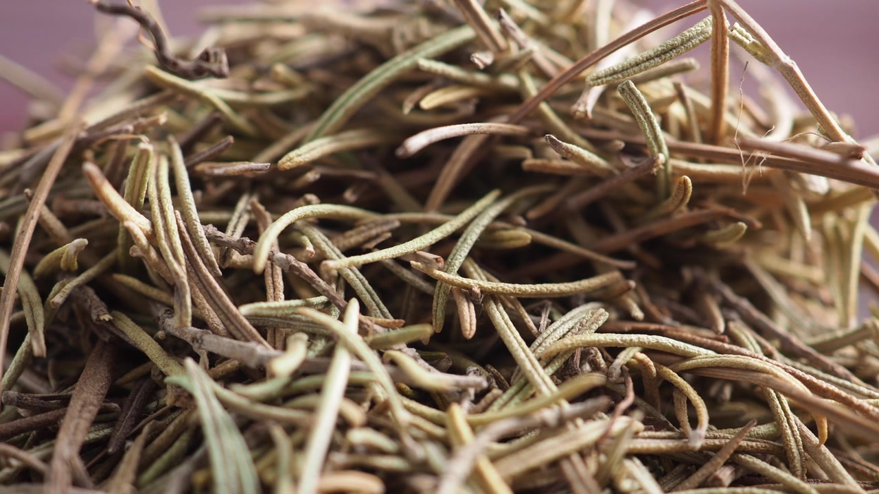 Close-up Macro Shot of Dried Rosemary Herbs