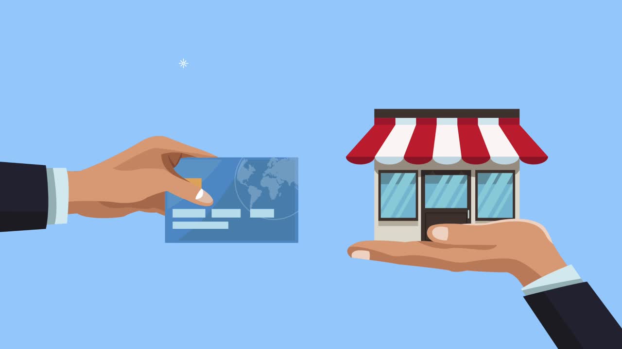 animación de negocios de comercio electrónico y tecnología