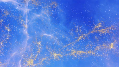 Abstract Blue and Gold Cosmic Nebula Background
