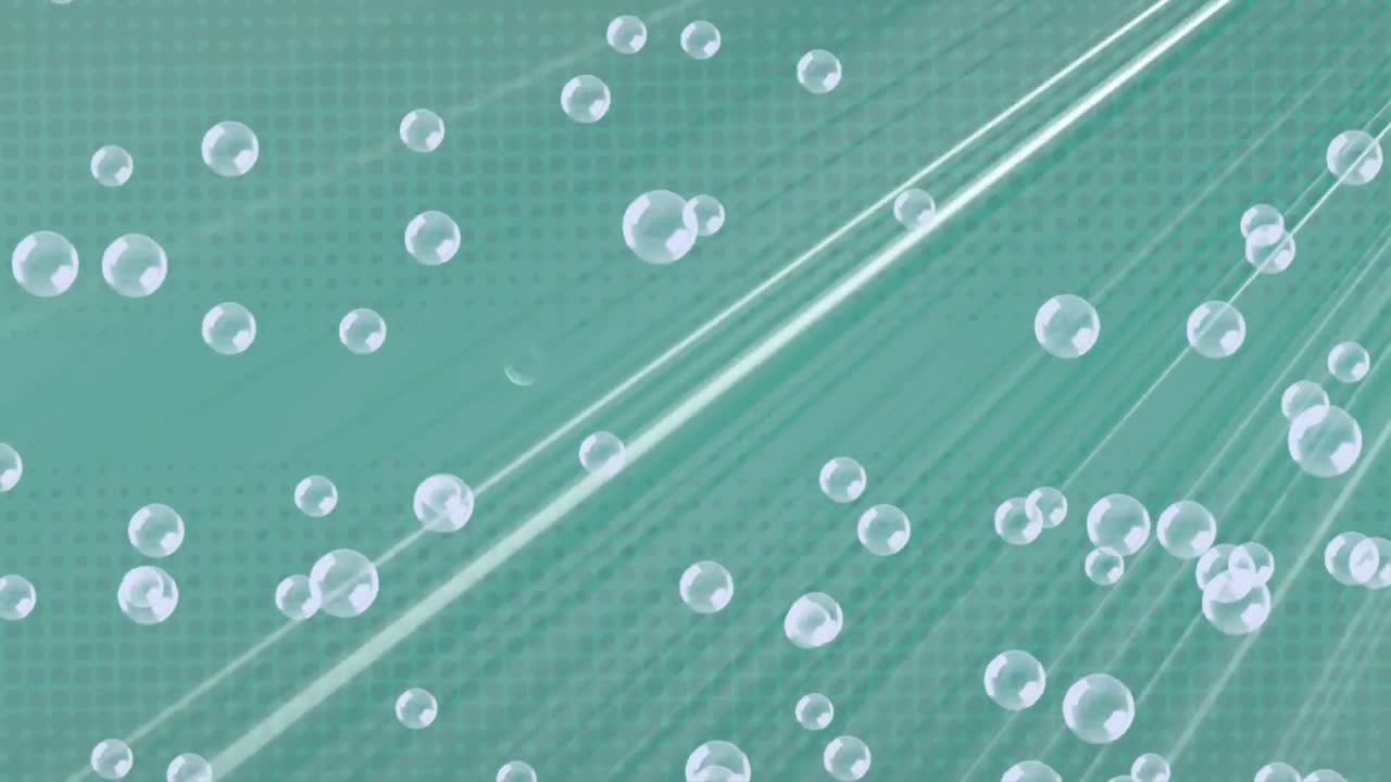 스트라이프 위에 떠다니는 거품의 애니메이션은 끊임없는 루프에서 최면 운동으로 움직입니다.