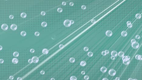 animation of bubbles floating over stripes moving in hypnotic motion in seamless loop