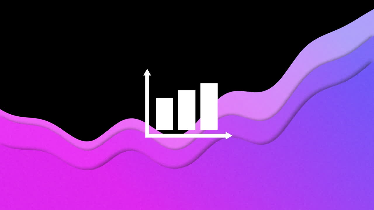 animación del gráfico y las conexiones que caen sobre un fondo negro