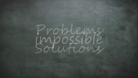 animation of problems impossible solutions text over mathematical equations