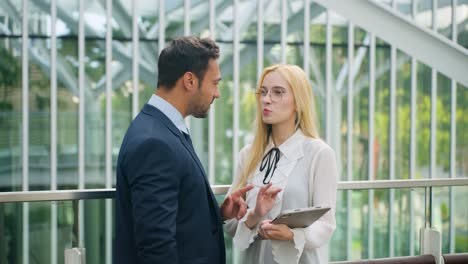 business people meeting outdoors