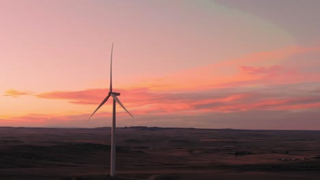 aerial shots of a wind farm near calhan in colorado around sunset