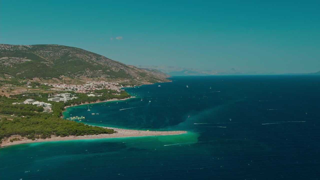 크로아티아 해안 항공 해변 푸른 물 자연 깨끗한 맑은 휴가