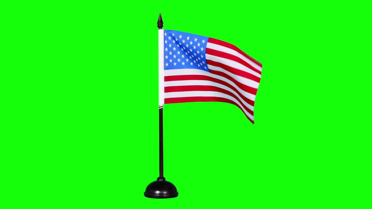 USA flag flying in the studio