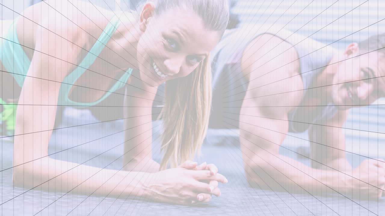 남성과 여성이 운동하는 터널의 애니메이션