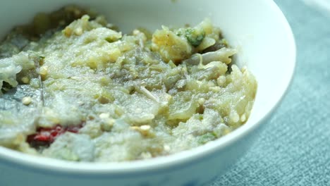 eggplant salad in a bowl