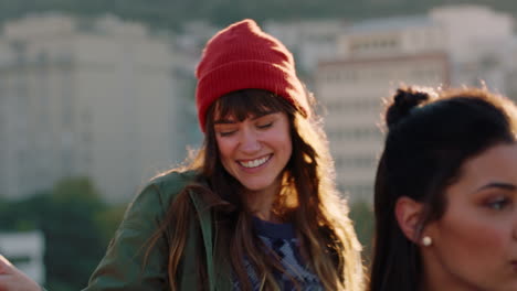 group-of-diverse-friends-hanging-out-dancing-together-enjoying-rooftop-party-dance-music-at-sunset-drinking-alcohol-having-fun-on-weekend-gathering