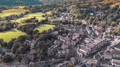 rural village scene of the small town of ambleside