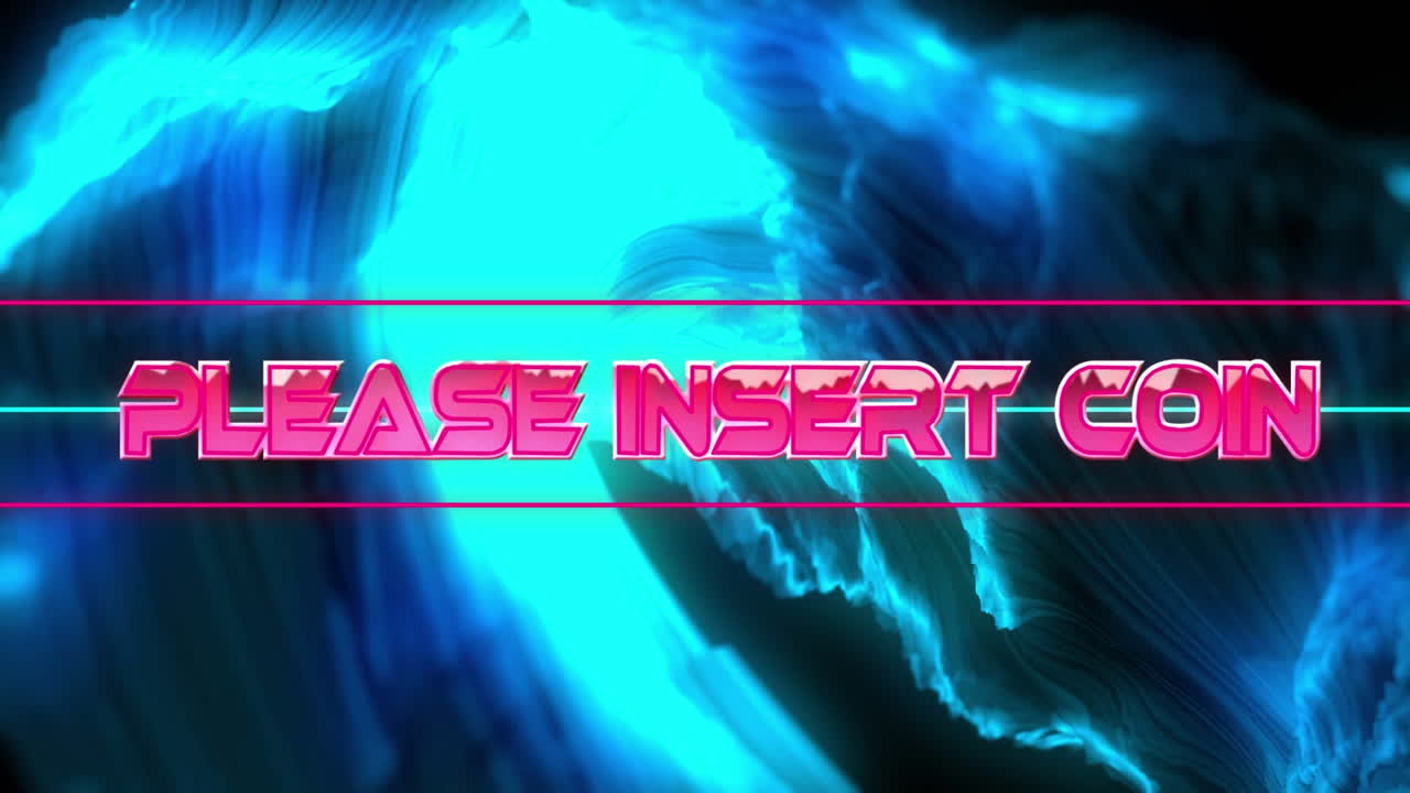 Animation of thank you text over blue light trails