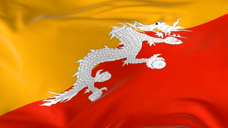 waving  looped flag as  background bhutan