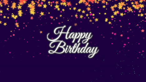 animated closeup happy birthday text on holiday background 43