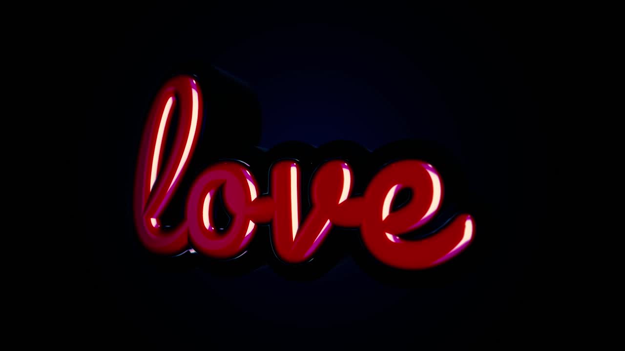 el texto rojo 3d del amor