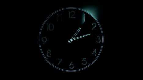 digital hologram of a clock with ray light that shows passing time.