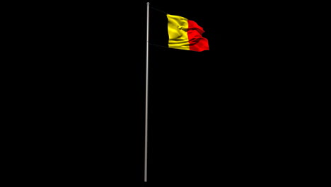 Belgium-national-flag-waving-on-flagpole