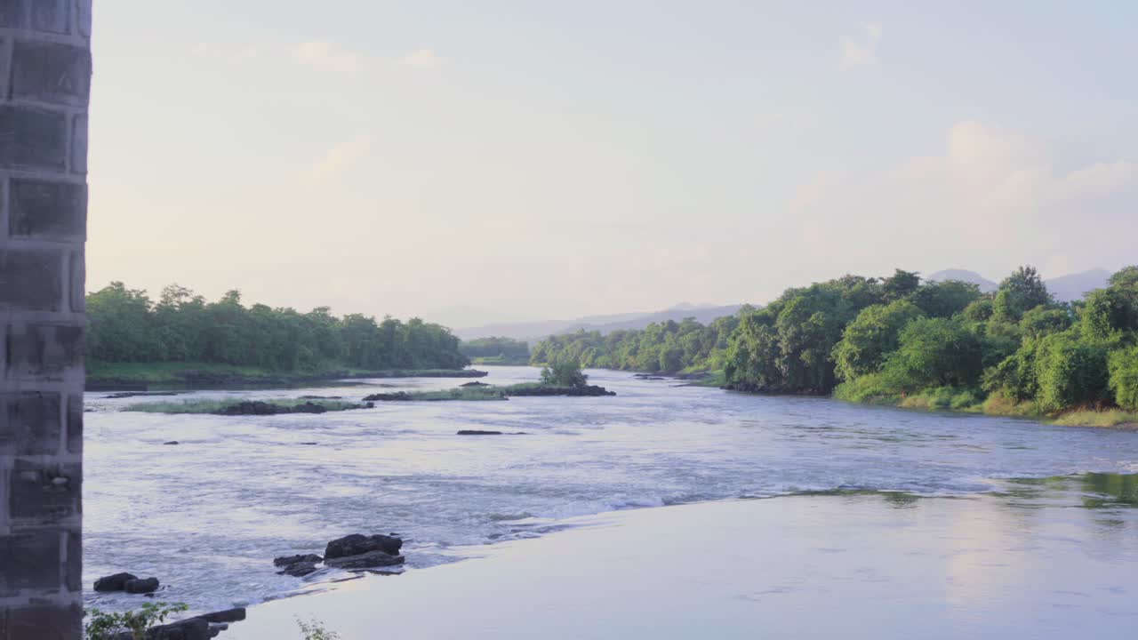 dehrja river closeup view in palghar in maharashtra in india