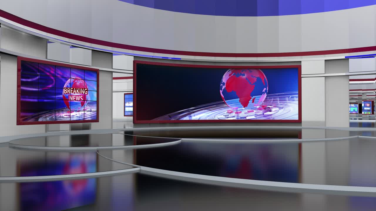 3d 가상 뉴스 스튜디오 배경 루프