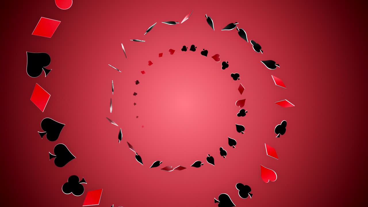 포커 카드 기호 애니메이션, 배경, 렌더링, 루프