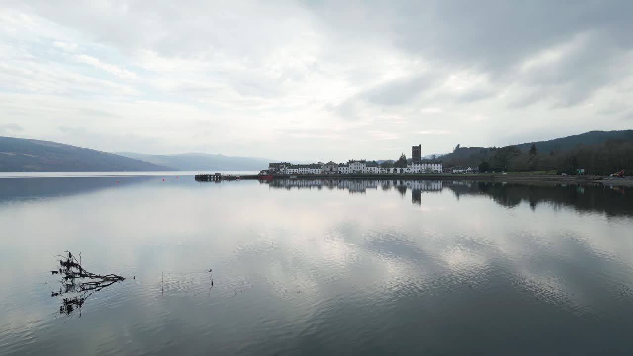 Inveraray Castle and Town Reflection on Calm Water