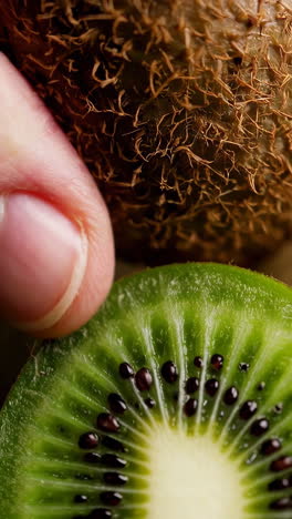 close-up of kiwi fruit