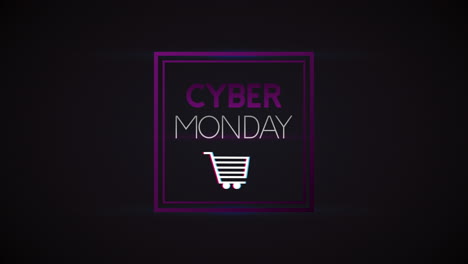 cyber monday animation with shopping cart