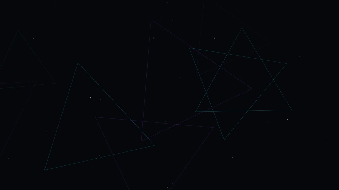 Abstract Geometric Triangles Moving on Dark Background