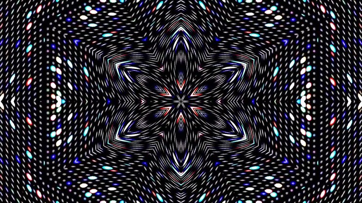 Beautiful abstract kaleidoscope that shines, a radiant light that regulates the subtle movements