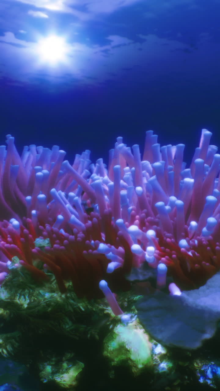 Barriera corallina colorata che prospera in un ambiente sottomarino cristallino