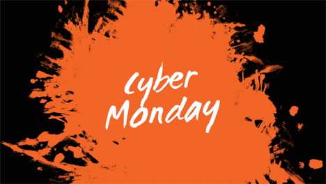 lunes cibernético con pincel de acuarela naranja en gradiente negro