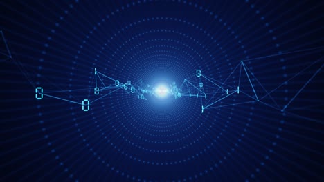 information flow futuristic matrix transfer digital code numbers big data tunnel 3d rendering