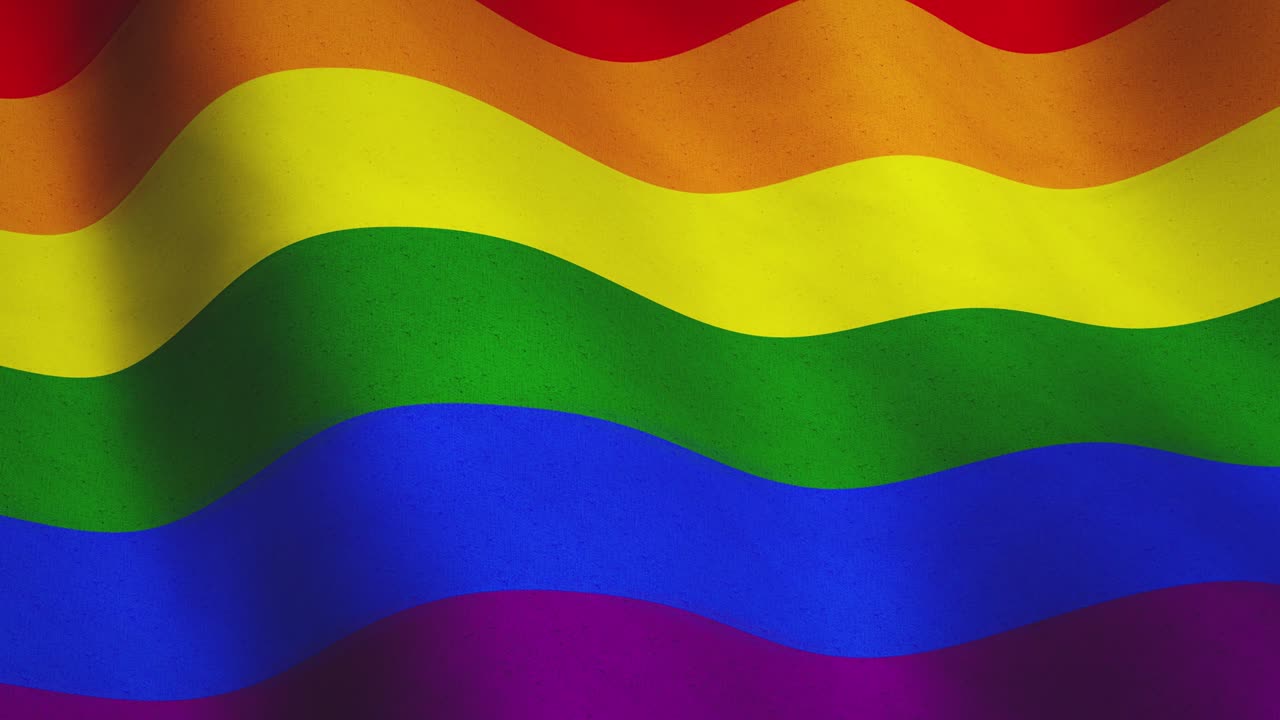 la bandera del arco iris lgbt representa a los homosexuales o lesbianas - bucle de animación sin costuras