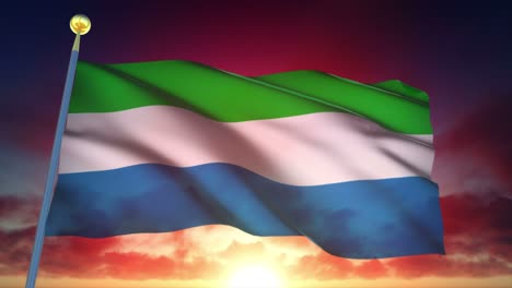 4k bandera muy detallada de sierra leone en bucle