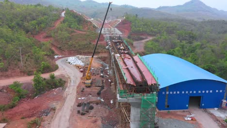 high-speed rail bridge construction site