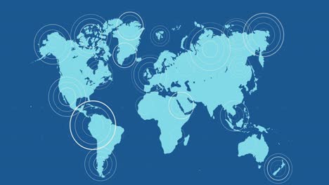 Mapa-Del-Mundo-Azul-Con-Círculos-Concéntricos-Blancos-Radiantes-Sobre-Territorios-Sobre-Fondo-Azul.