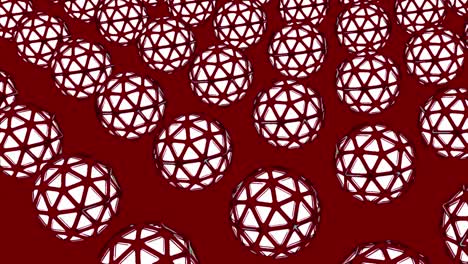 abstract geometric pattern of white spheres on red background