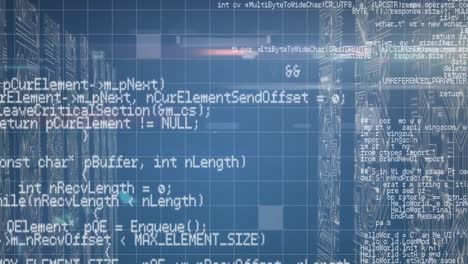 Animation-of-data-processing-and-computer-circuit-boards-on-grid