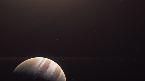 planet jupiter on the outerspace with dark starry sky