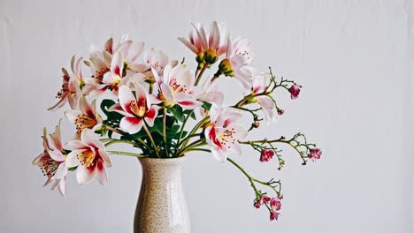 pink and white flowers in vase