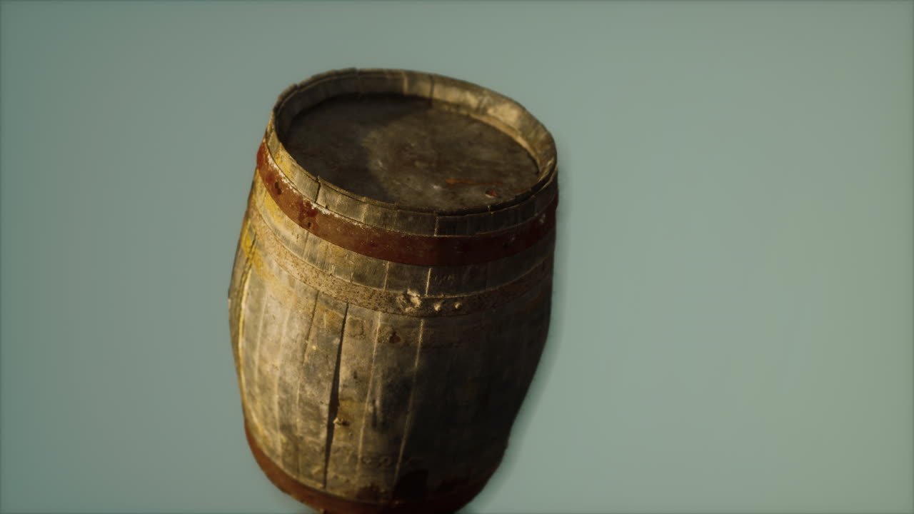 classic old rusted wooden barrel