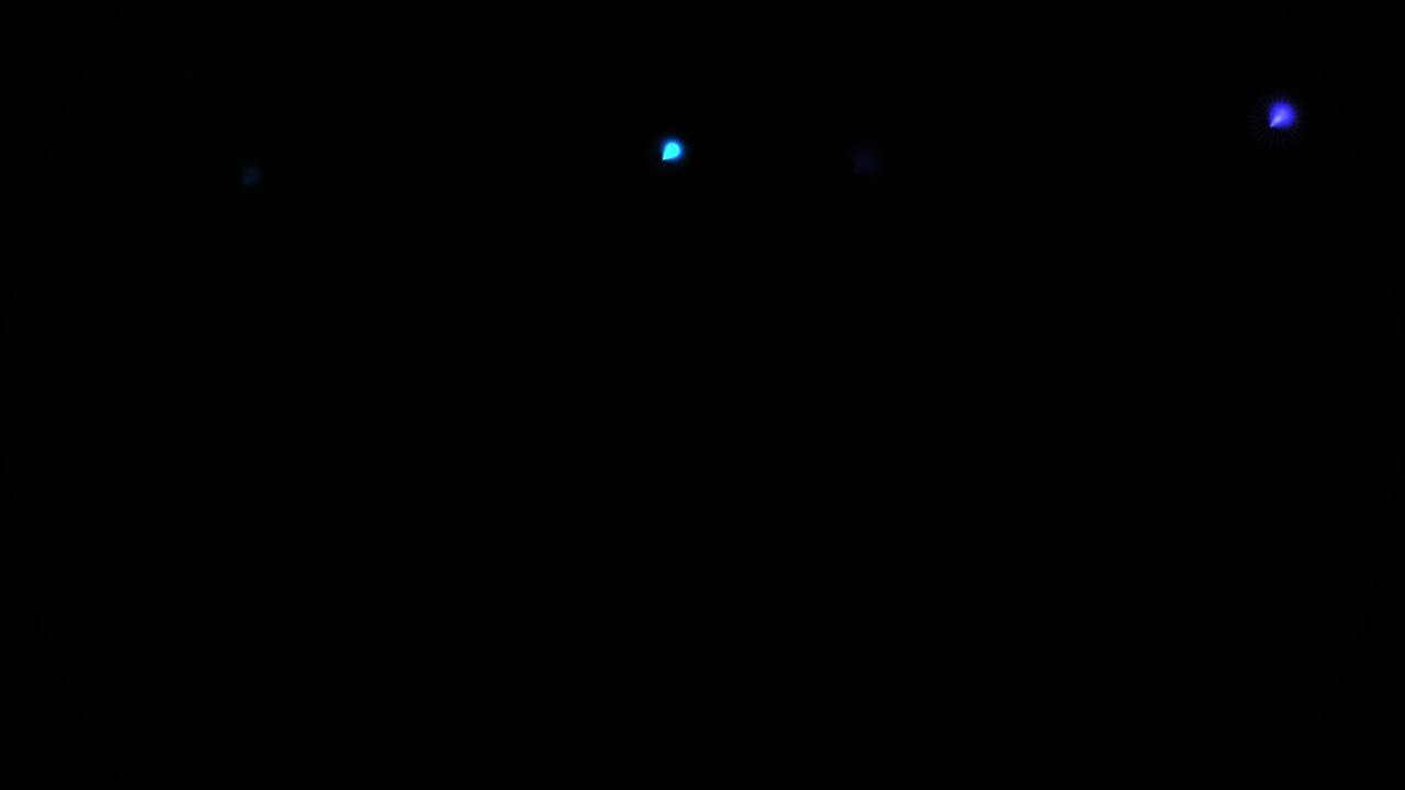 Abstract Blue Light Orbs Floating in Dark Space