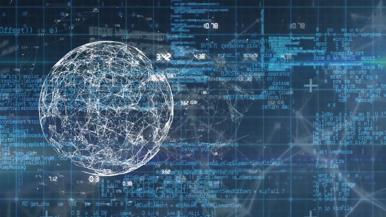 Animation of data processing over globe